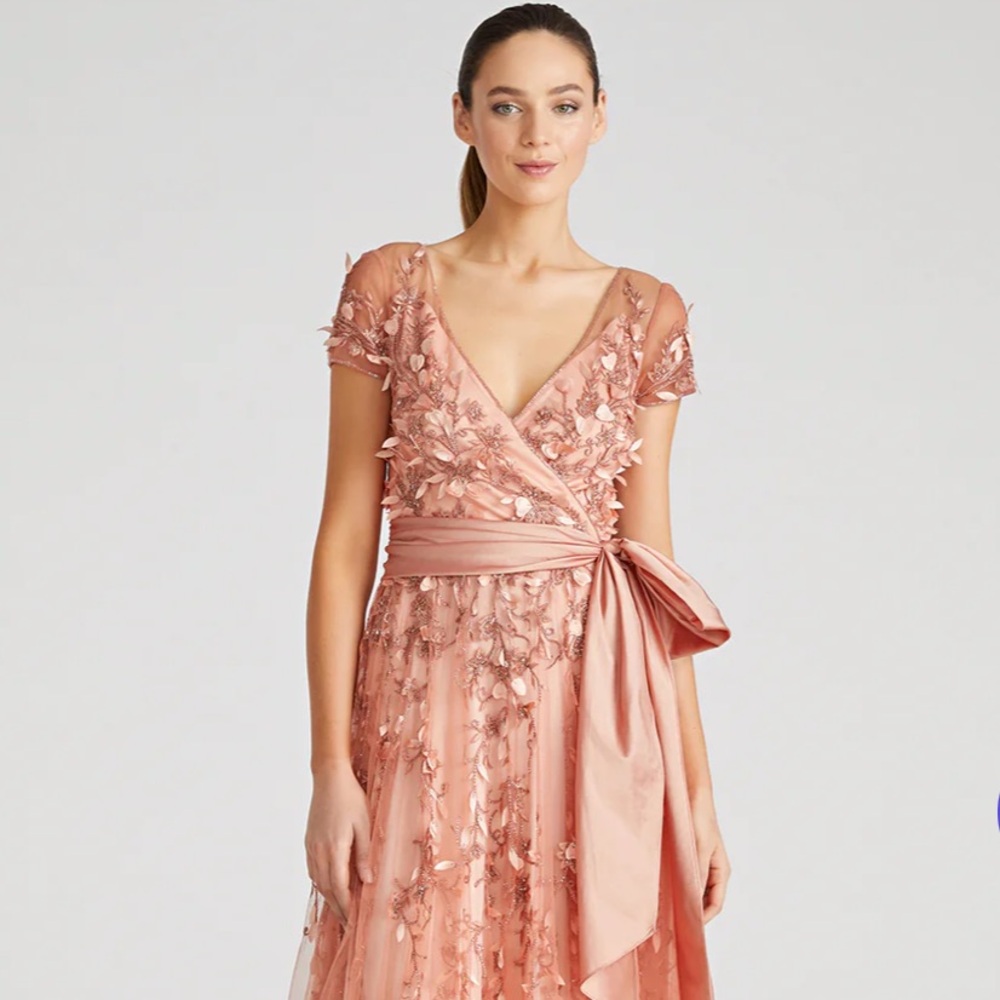 NWT Theia Couture: Floral Embroidered Gown